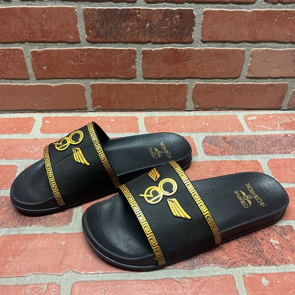 Creative Recreation ‘VICENZA’ Black/Gold EVA Slide Sandals Men’s Size 11 / 44.5 - Picture 4 of 8